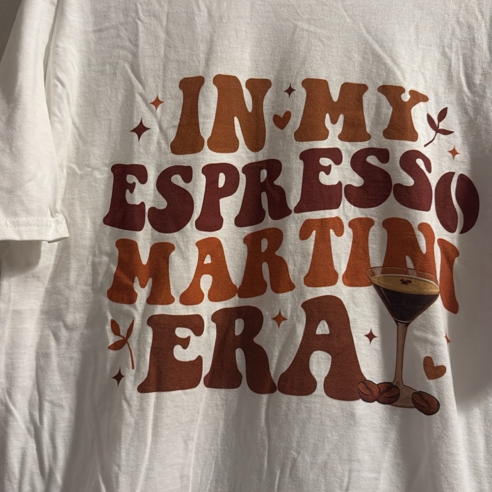 In My Espresso Martini 🍸 Era White Graphic T-Shirt NWT